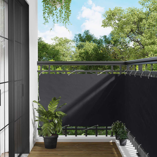 vidaXL Οθόνη Μπαλκονιού Μαύρο 90 x 200 cm