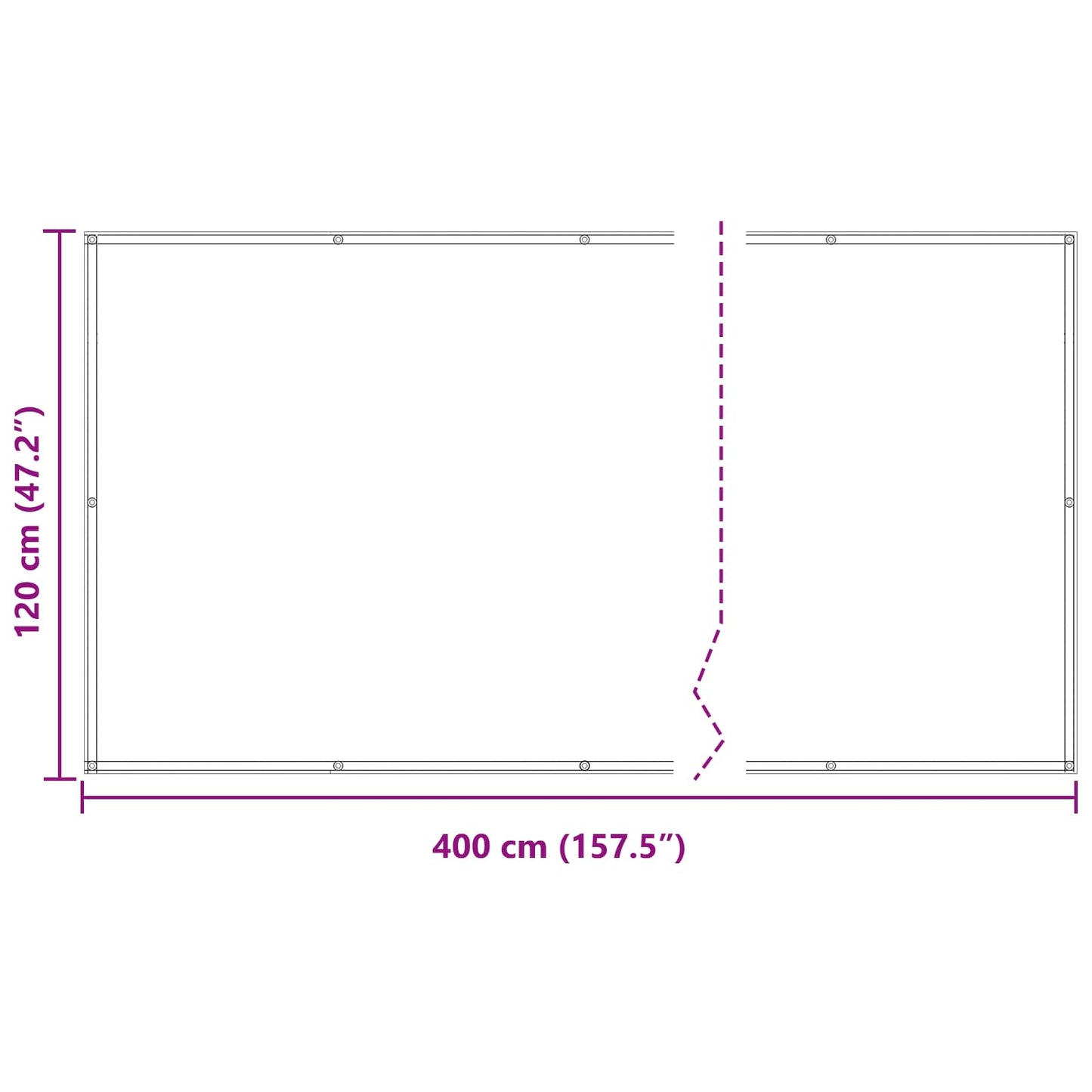 vidaXL Οθόνη Μπαλκονιού Μπορντό 120 x 400 cm