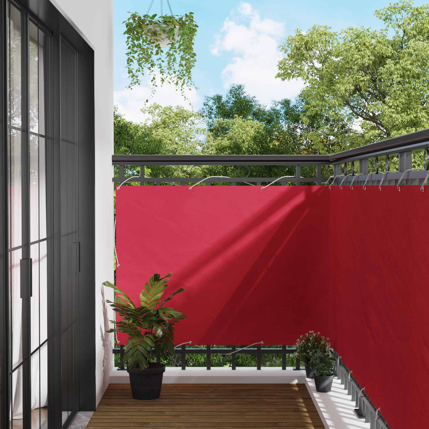 vidaXL Οθόνη Μπαλκονιού Μπορντό 120 x 500 cm