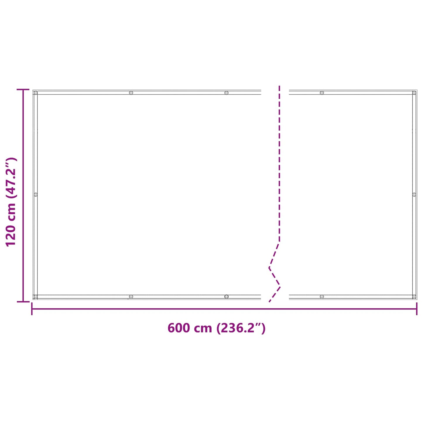 vidaXL Οθόνη Μπαλκονιού Ανοιχτό Γκρι και Λευκό 120 x 600 cm