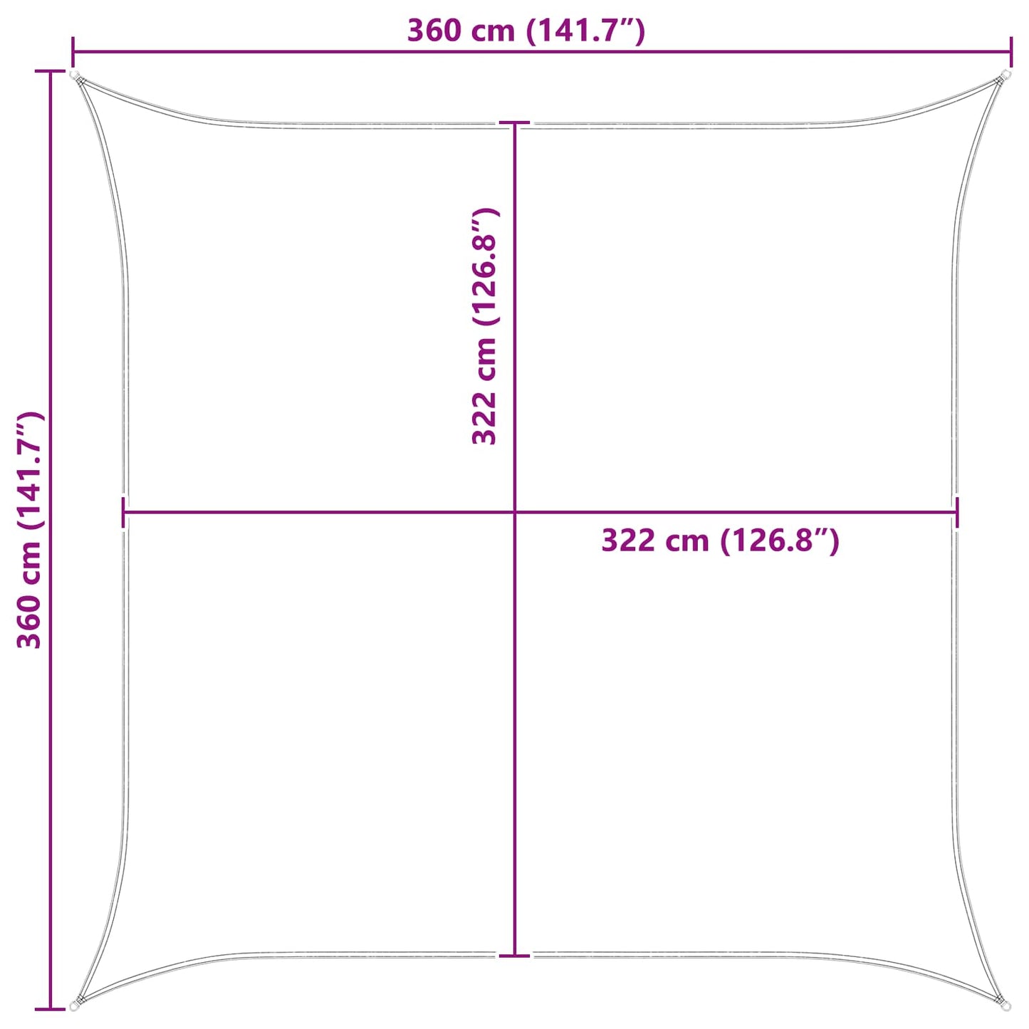 vidaXL Πανί σκιάς Πορτοκαλί και Καφέ 3,6 x 3,6 m