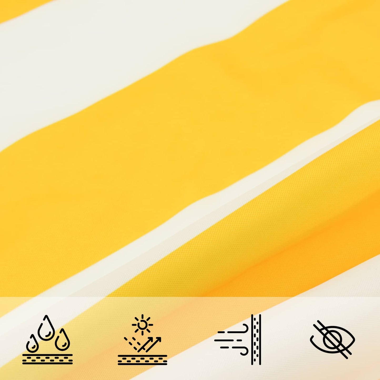 vidaXL Πανί σκιάς Κίτρινο και Λευκό 8 x 6 m 100% Πολυέστερ Οξφόρδη