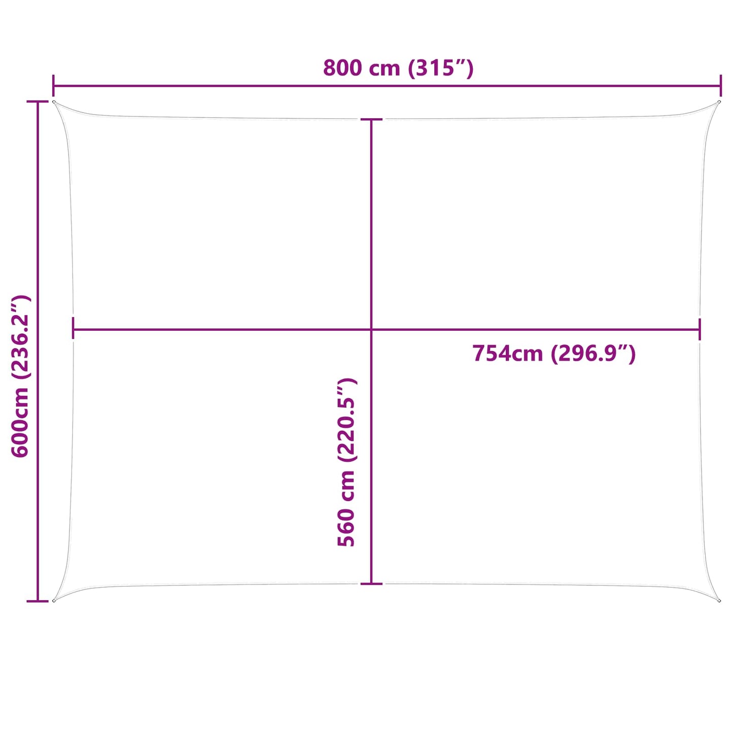 vidaXL Πανί σκιάς Κίτρινο και Λευκό 8 x 6 m 100% Πολυέστερ Οξφόρδη