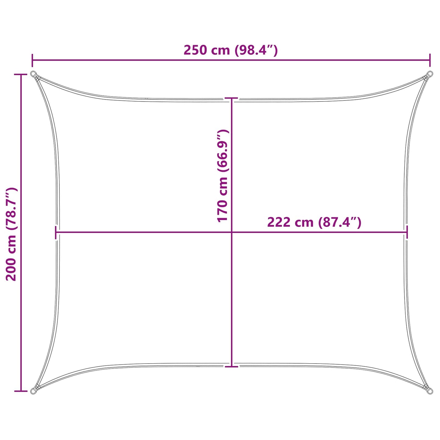 vidaXL Πανί σκιάς Ανοιχτό Γκρι και Λευκό 2 x 2,5 m