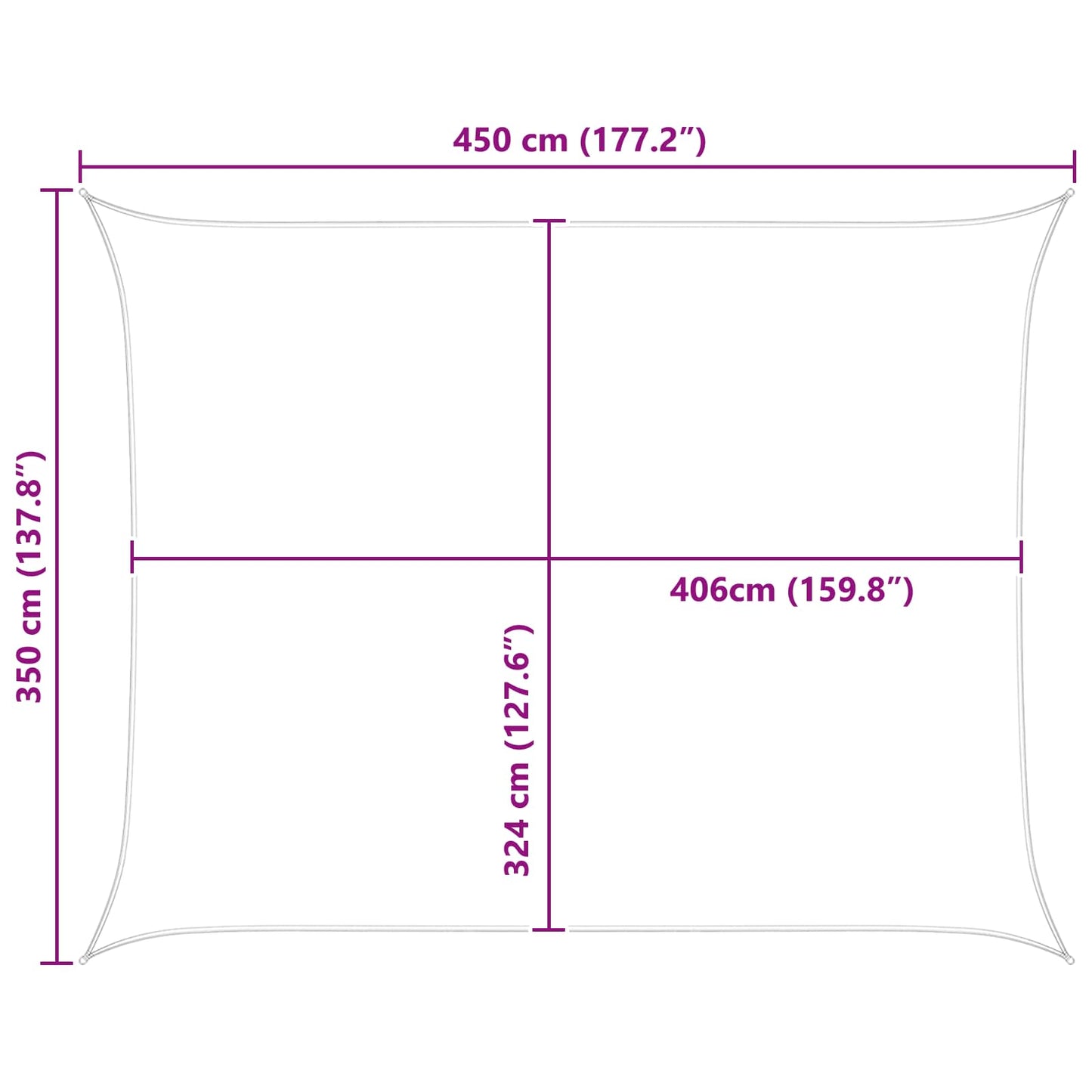 vidaXL Πανί σκιάς Ανοιχτό Γκρι και Λευκό 4,5 x 3,5 μ