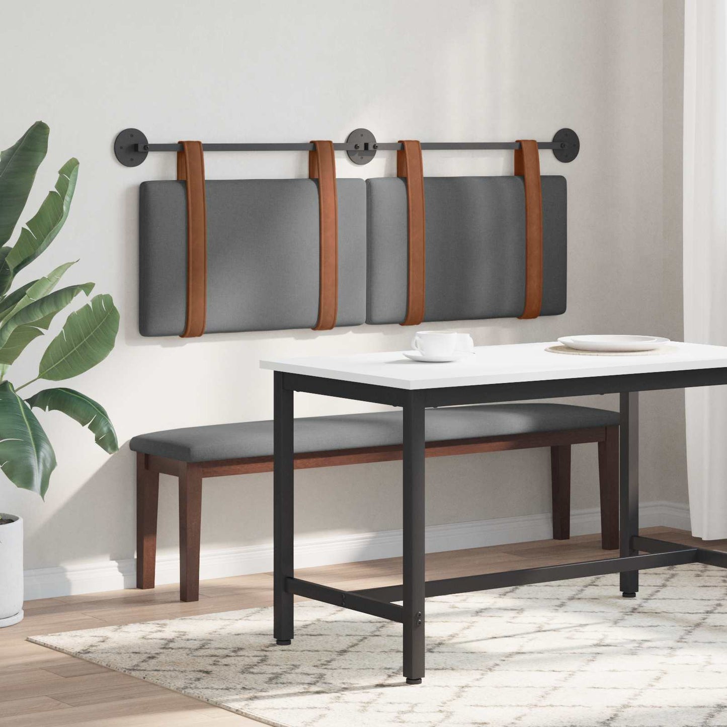 vidaXL Κρεμαστό Κεφαλάρι Σκούρο Γκρι 130 x 55 x 5 εκ Αντίκα PU