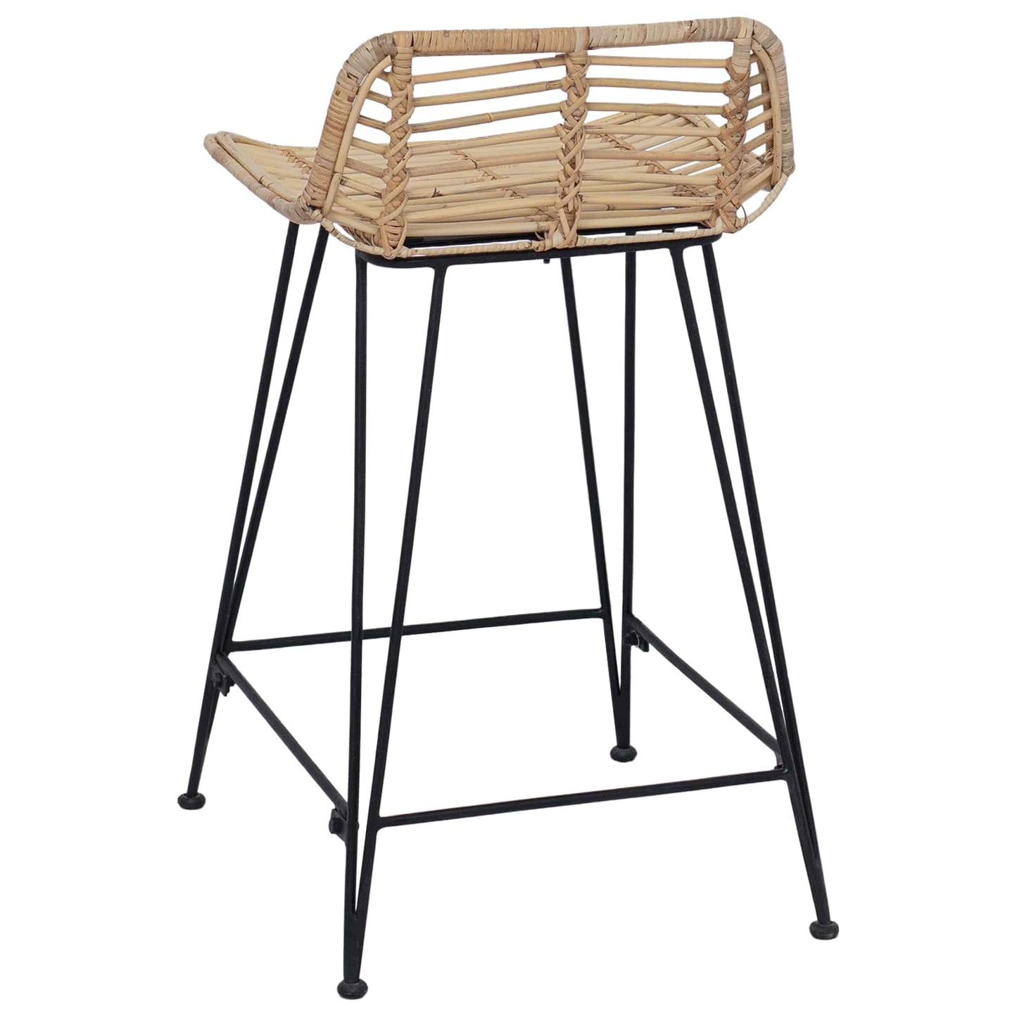 vidaXL Μπαρ σκαμπό 2 pcs Φυσικό 44 x 45 x 76 εκ. Ράτταν και Χάλυβας