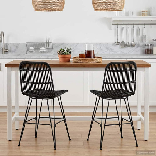 vidaXL Καρέκλα τραπεζαρίας 2 pcs Μαύρο 41 x 55 x 85 εκ.
