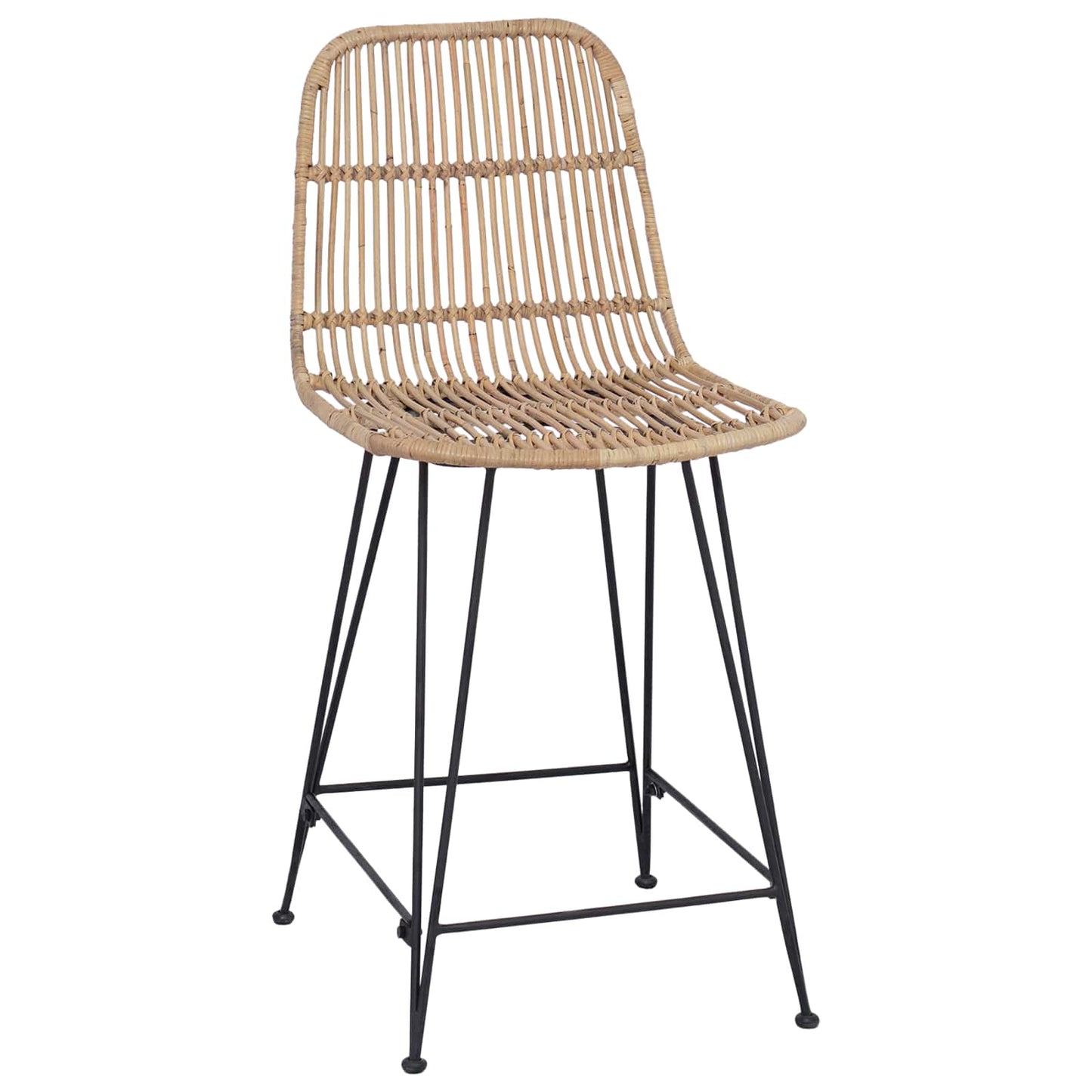 vidaXL Μπαρ σκαμπό 2 pcs Φυσικό 44 x 54 x 96 εκ. Ράτταν και Χάλυβας