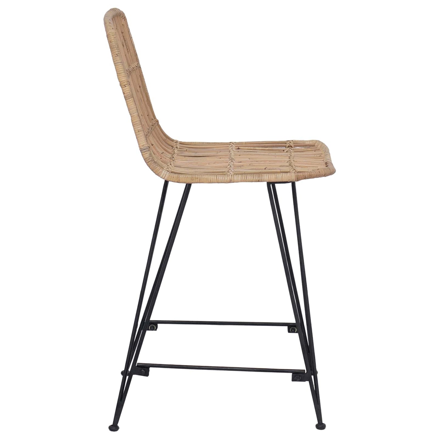 vidaXL Μπαρ σκαμπό 2 pcs Φυσικό 44 x 54 x 96 εκ. Ράτταν και Χάλυβας
