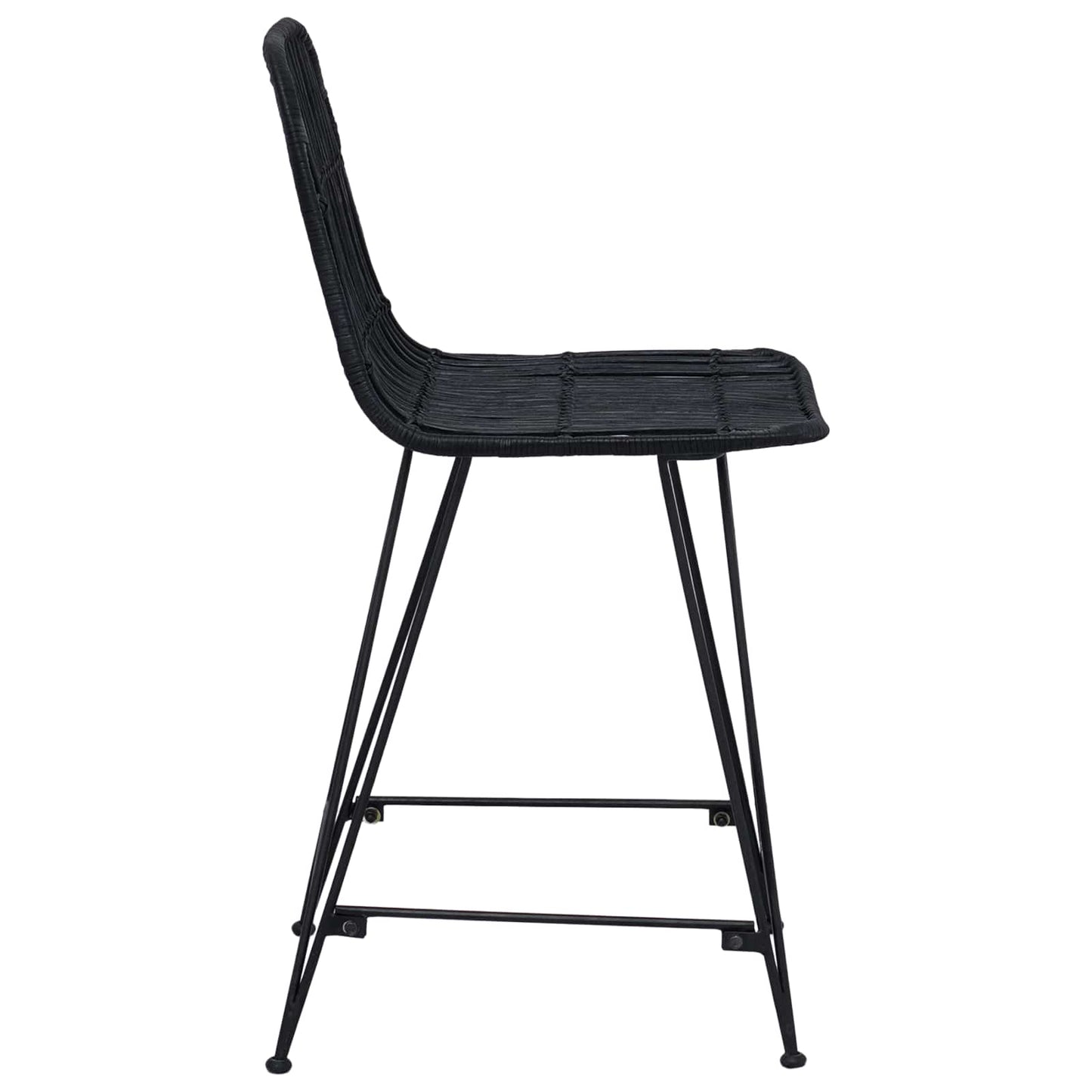 vidaXL Μπαρ σκαμπό 2 pcs Μαύρο 44 x 54 x 96 εκ. Ράτταν και Χάλυβας
