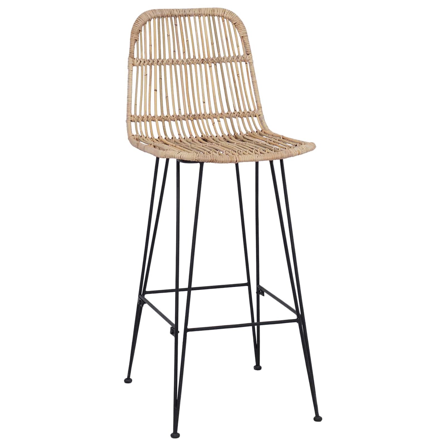 vidaXL Μπαρ σκαμπό 2 pcs Φυσικό 44 x 55 x 109 εκ. Ράτταν και Χάλυβας
