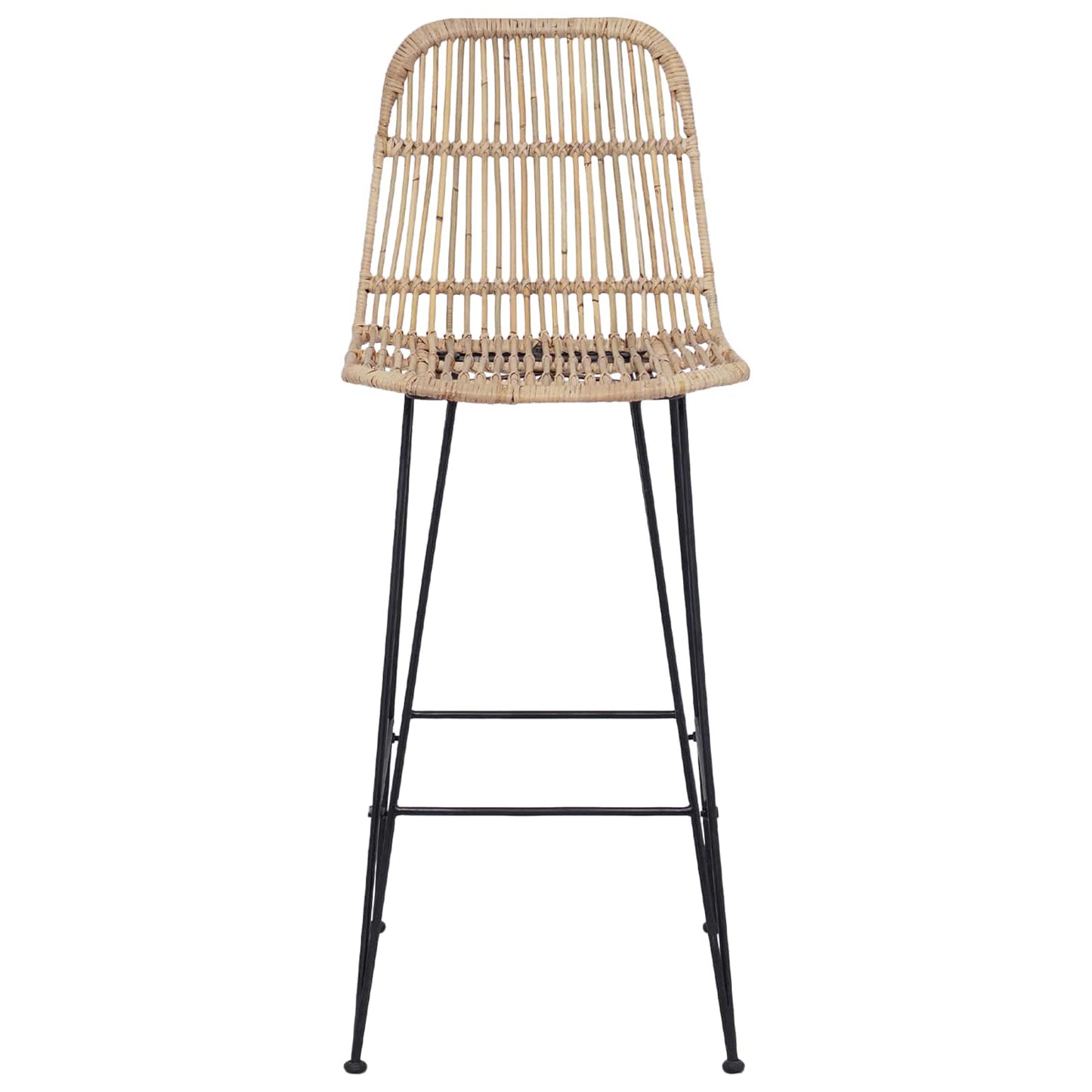 vidaXL Μπαρ σκαμπό 2 pcs Φυσικό 44 x 55 x 109 εκ. Ράτταν και Χάλυβας