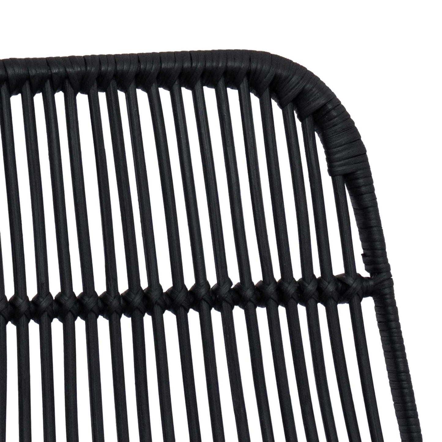 vidaXL Μπαρ σκαμπό 2 pcs Μαύρο 44 x 55 x 109 εκ. Ράτταν και Χάλυβας