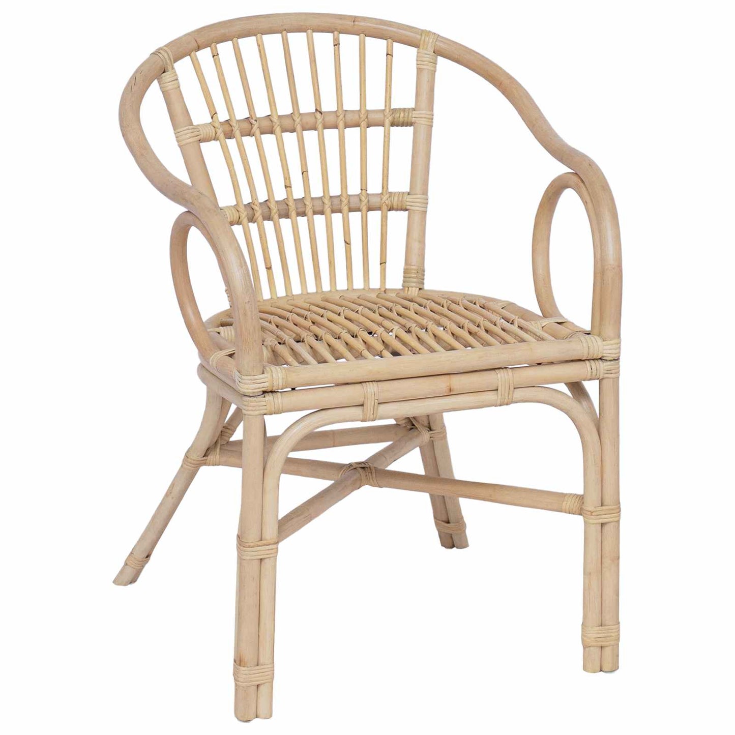 vidaXL Στοιβαζόμενη Καρέκλα Φυσικό 58 x 60 x 81 cm Ρατάν