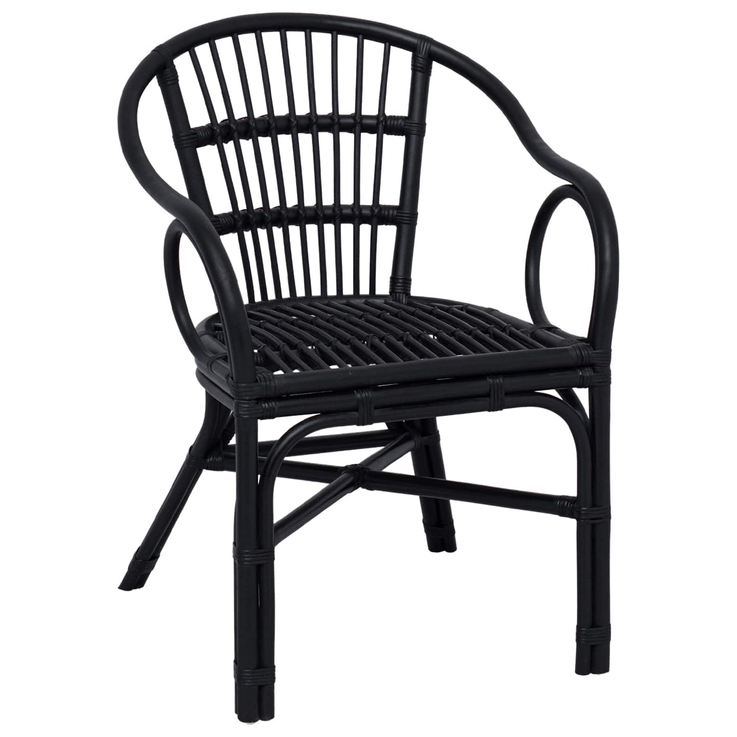 vidaXL Στοιβαζόμενη Καρέκλα Μαύρο 58 x 60 x 81 cm Ρατάν