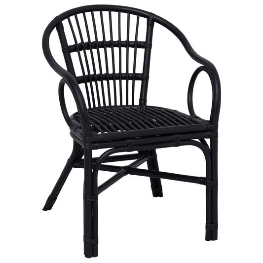 vidaXL Στοιβαζόμενη Καρέκλα Μαύρο 58 x 60 x 81 cm Ρατάν