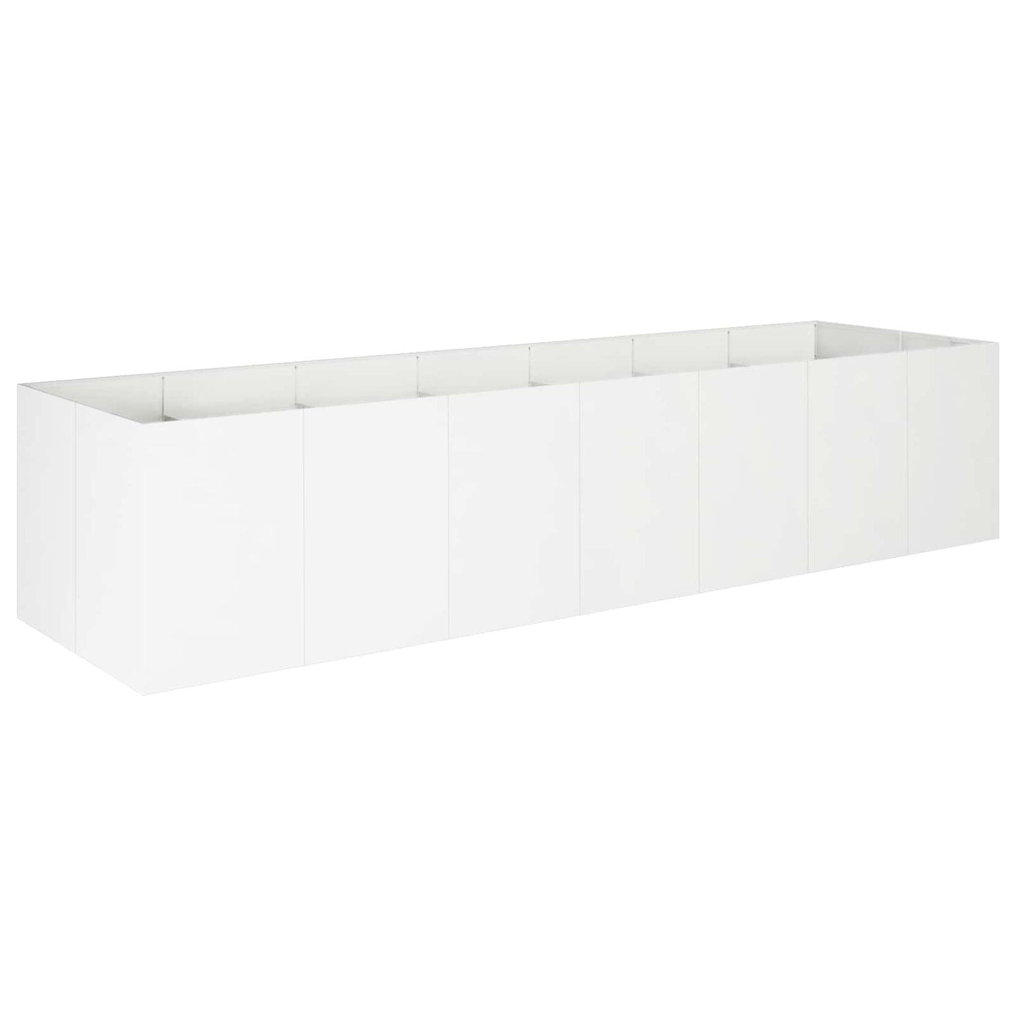 vidaXL Γλάστρα Κήπου Λευκό 280 x 80 x 60 εκ Ψυχρής έλασης χάλυβας