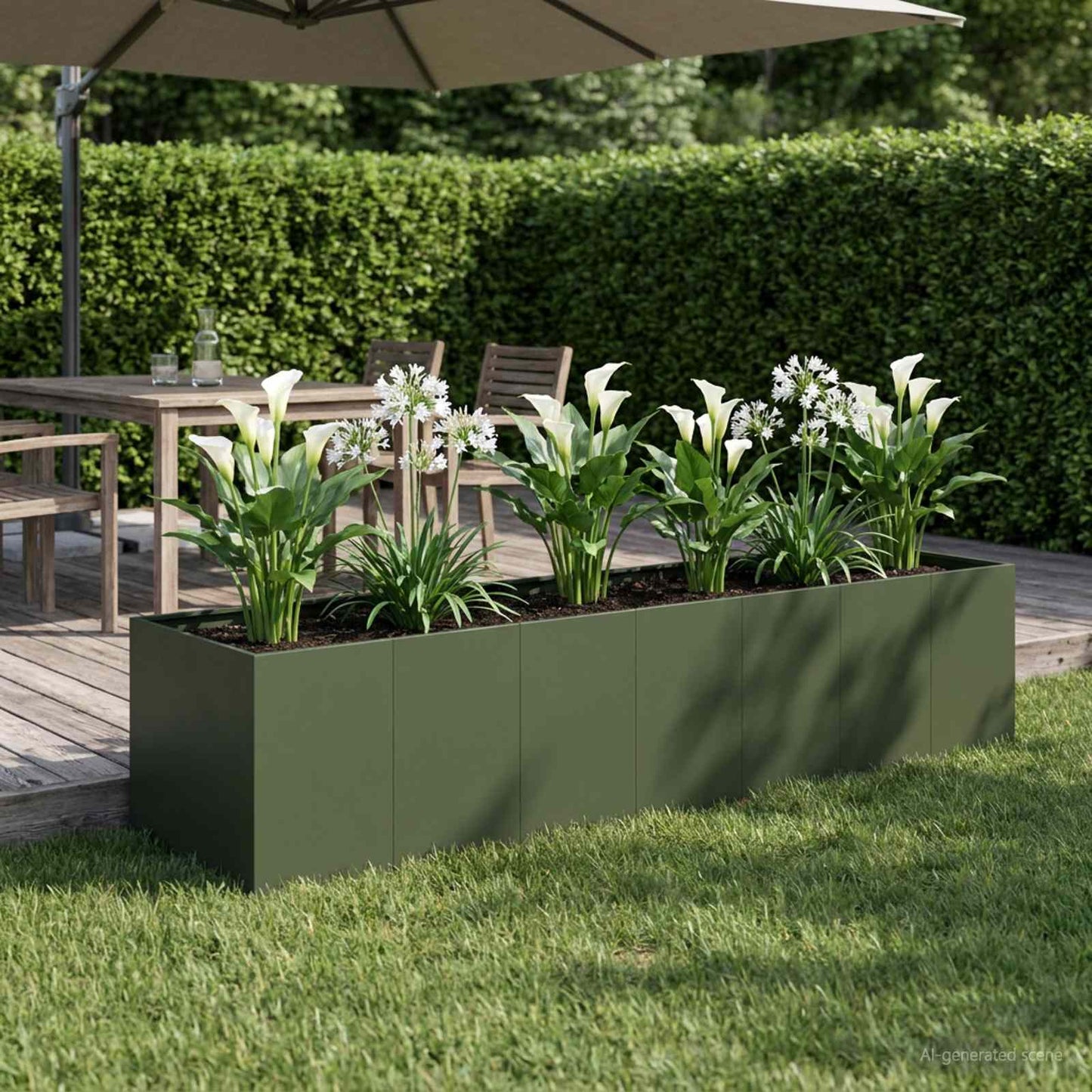 vidaXL Γλάστρα Κήπου Λαδί 280 x 80 x 60 εκ Ψυχρής έλασης χάλυβας