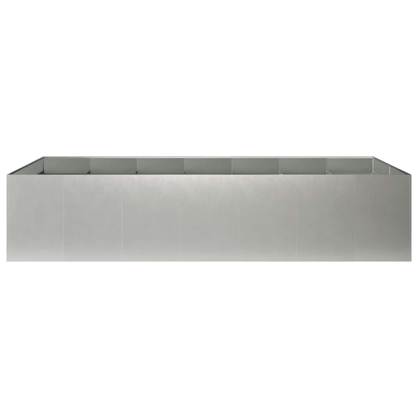 vidaXL Γλάστρα Κήπου Ασημί 280 x 80 x 60 εκ Ανοξείδωτο Ατσάλι