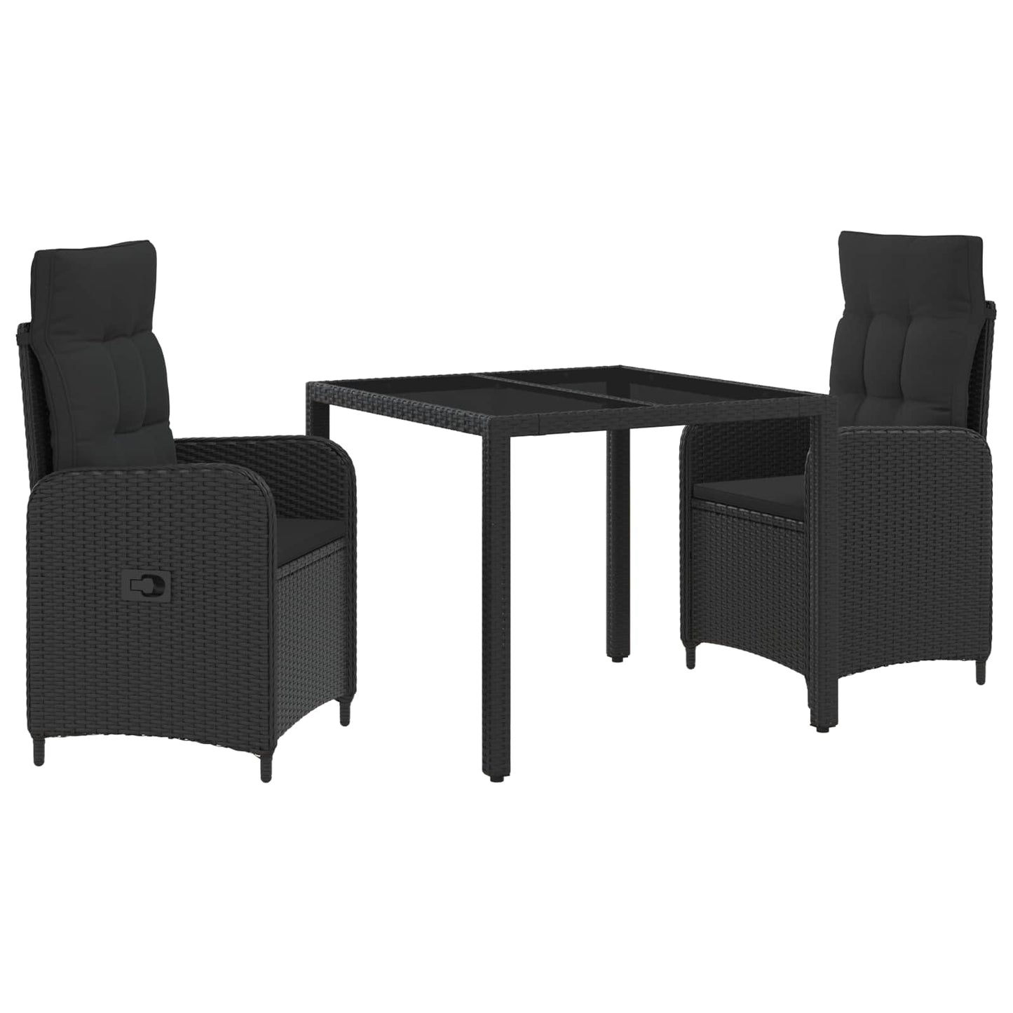 vidaXL Σετ Εξωτερικής Τραπέζης 3 pcs Μαύρο 90 x 90 x 75 cm