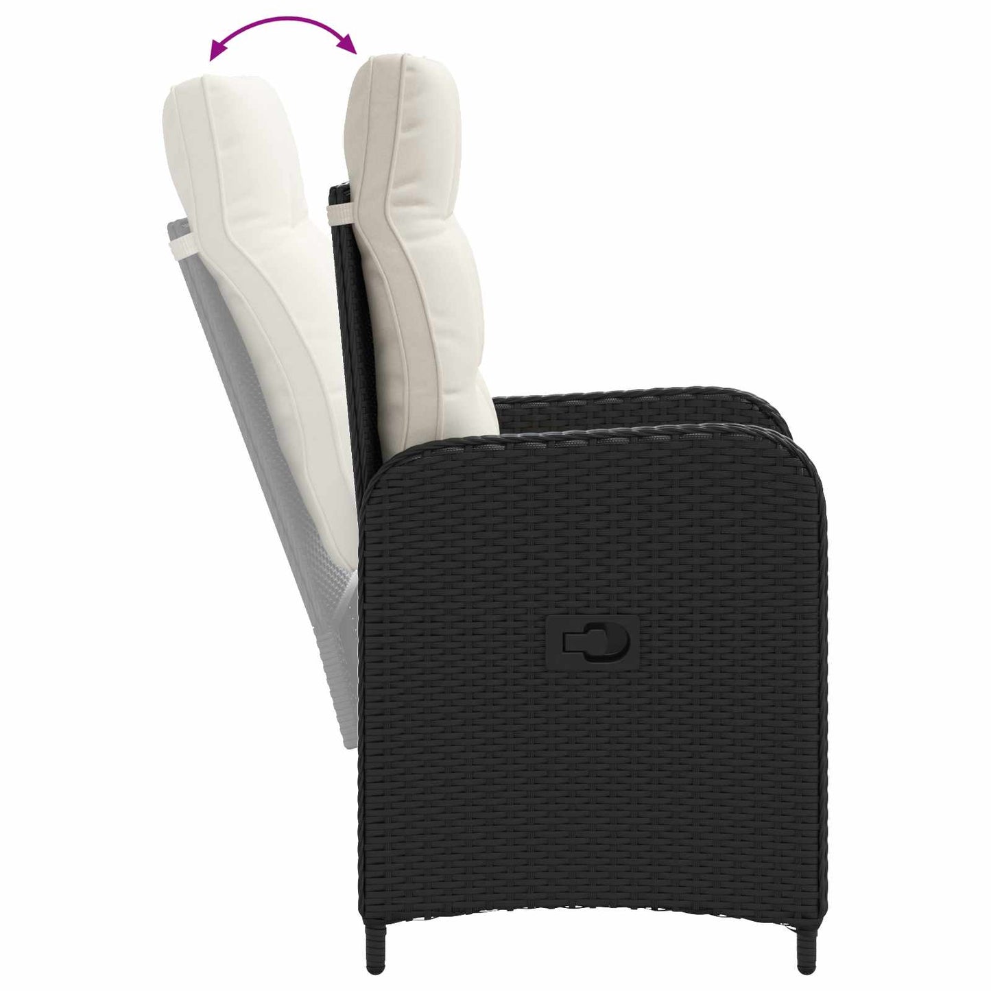 vidaXL Σετ Εξωτερικής Τραπέζης 9 pcs Μαύρο και Κρεμ Λευκό