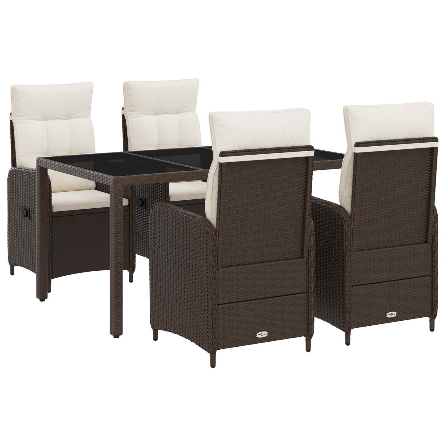 vidaXL Σετ Εξωτερικής Τραπέζης 5 pcs Καφέ και Κρέμα Λευκό
