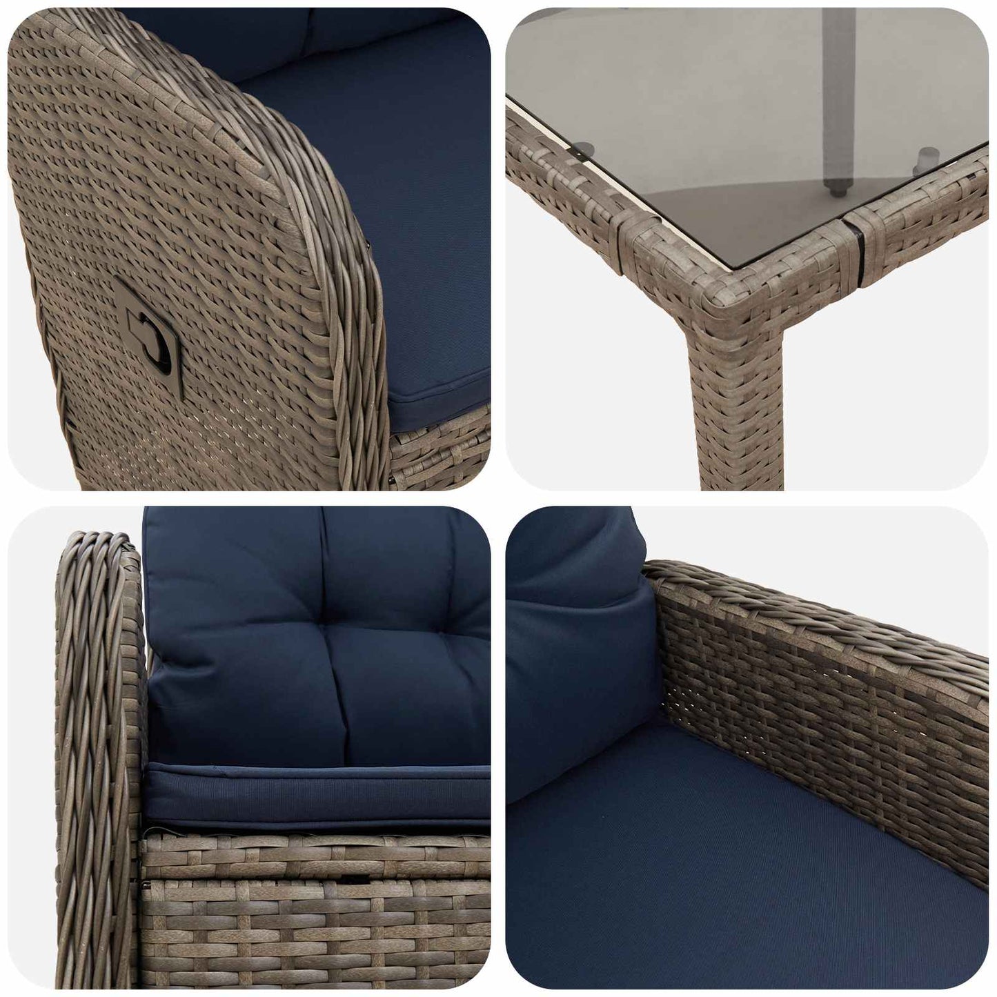 vidaXL Σετ Εξωτερικής Τραπέζης 9 pcs συνθετικό ρατάν