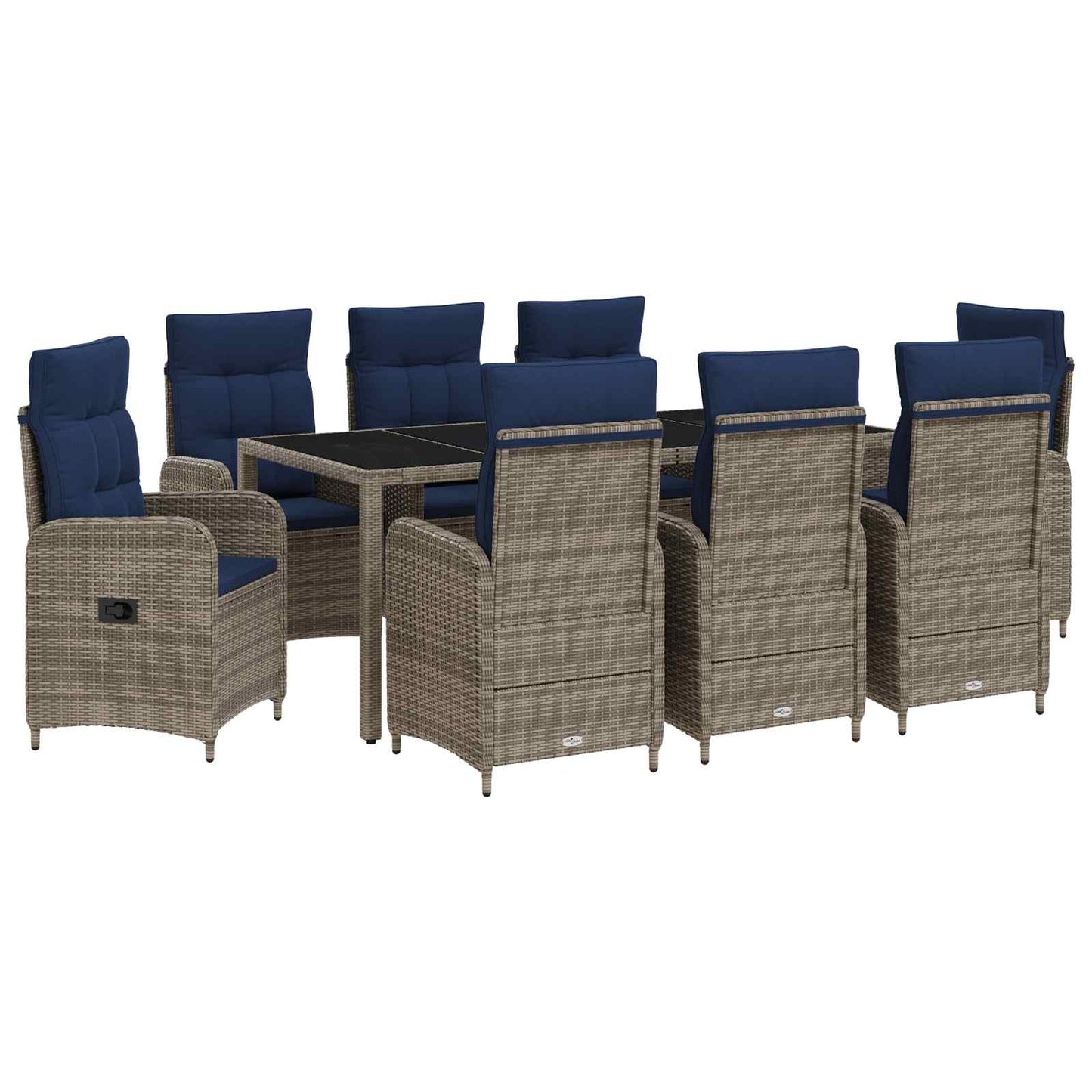 vidaXL Σετ Εξωτερικής Τραπέζης 9 pcs συνθετικό ρατάν