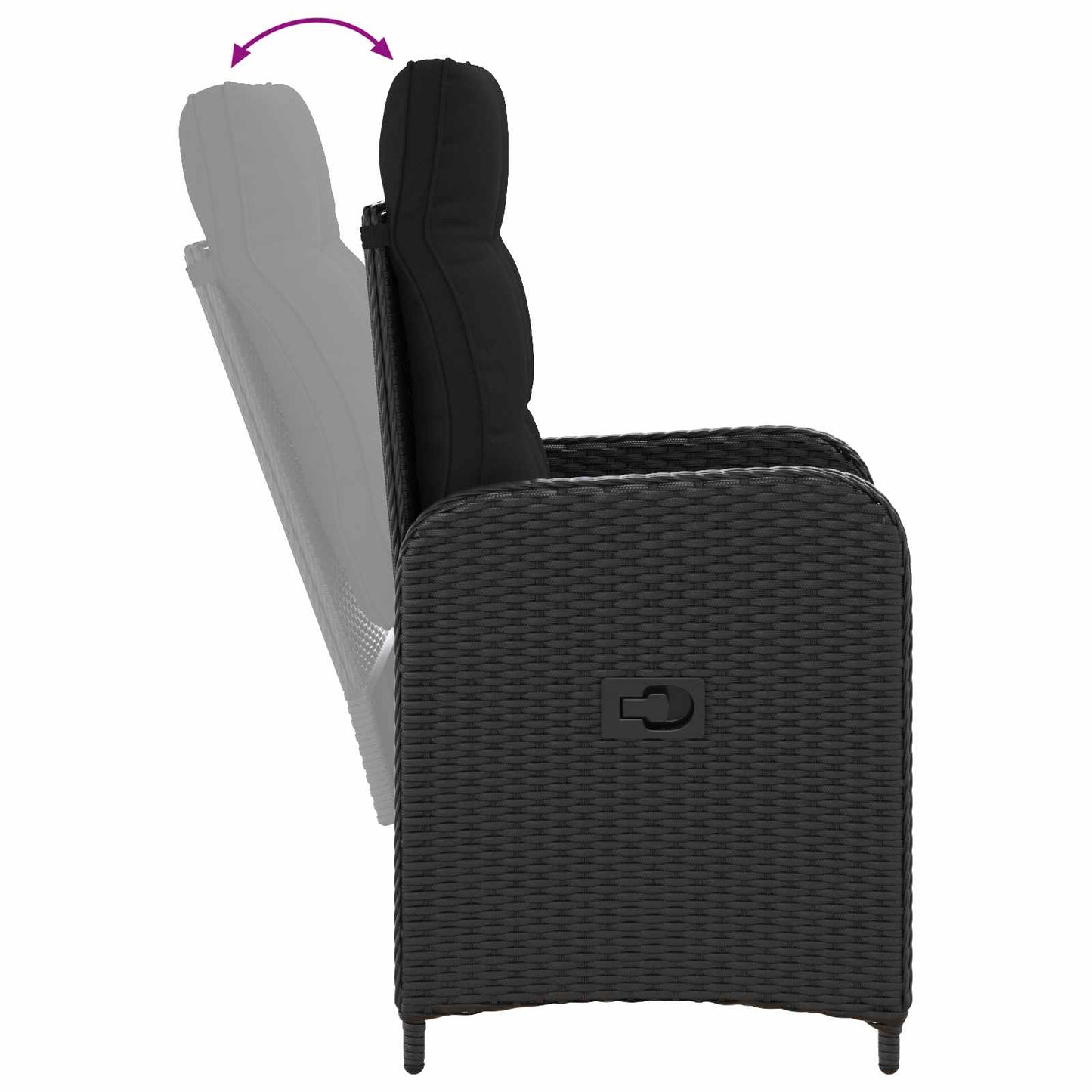 vidaXL Σετ Τραπέζι Καναπέ 3 pcs Μαύρο PE Ρατάν και Ατσάλι με Σκόνη