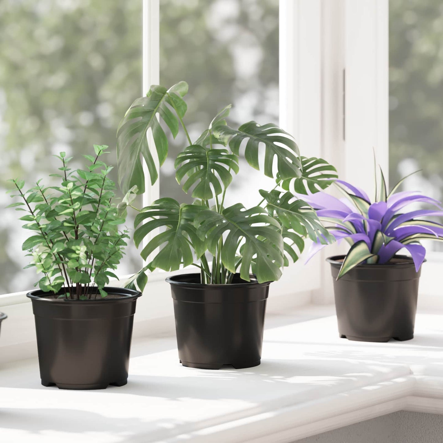 vidaXL Γλάστρα Λουλουδιών 50 pcs Μαύρο Ø 15 x 12.5 εκ. Πλαστικό