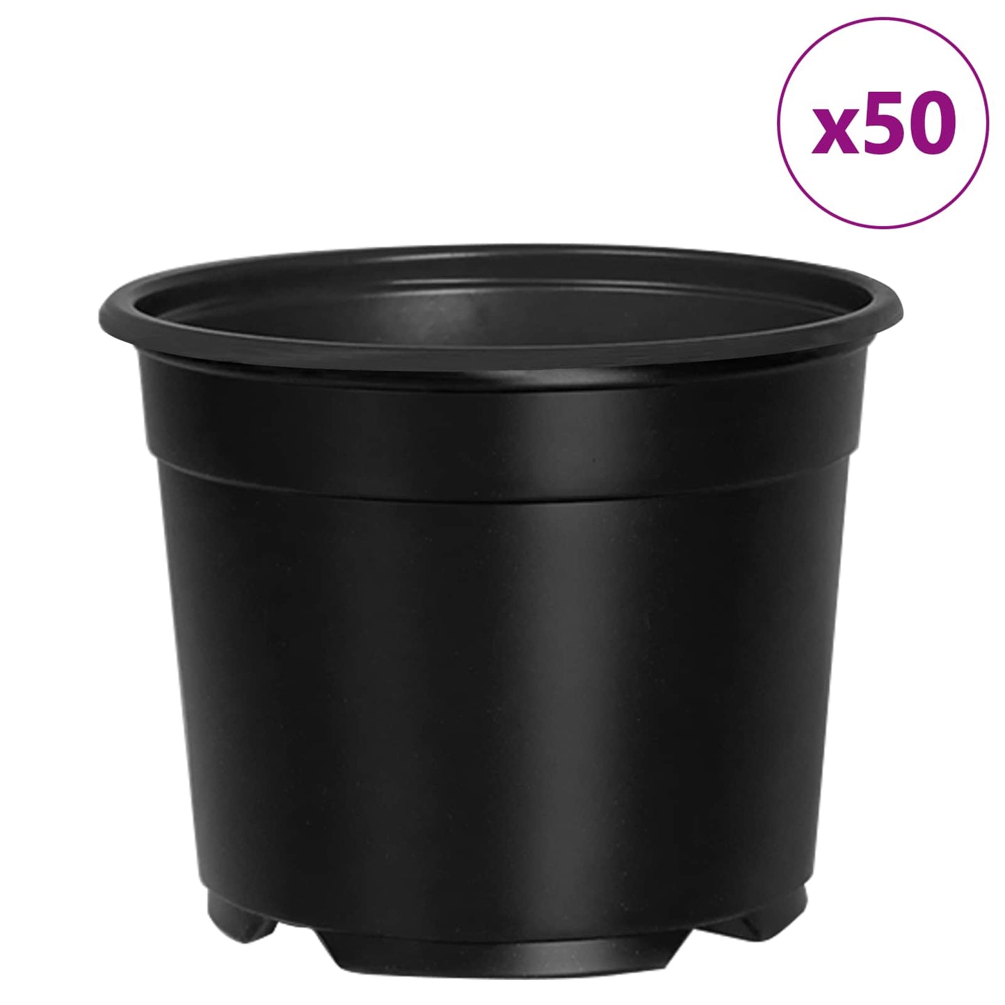 vidaXL Γλάστρα Λουλουδιών 50 pcs Μαύρο Ø 15 x 12.5 εκ. Πλαστικό