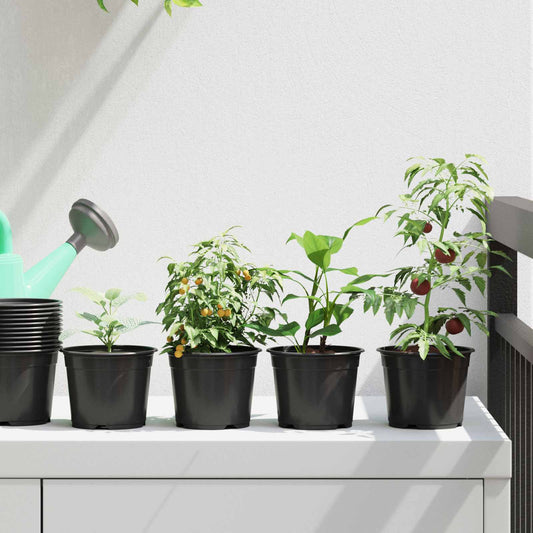 vidaXL Γλάστρα Λουλουδιών 100 pcs Μαύρο Ø 15 x 12.5 εκ. Πλαστικό