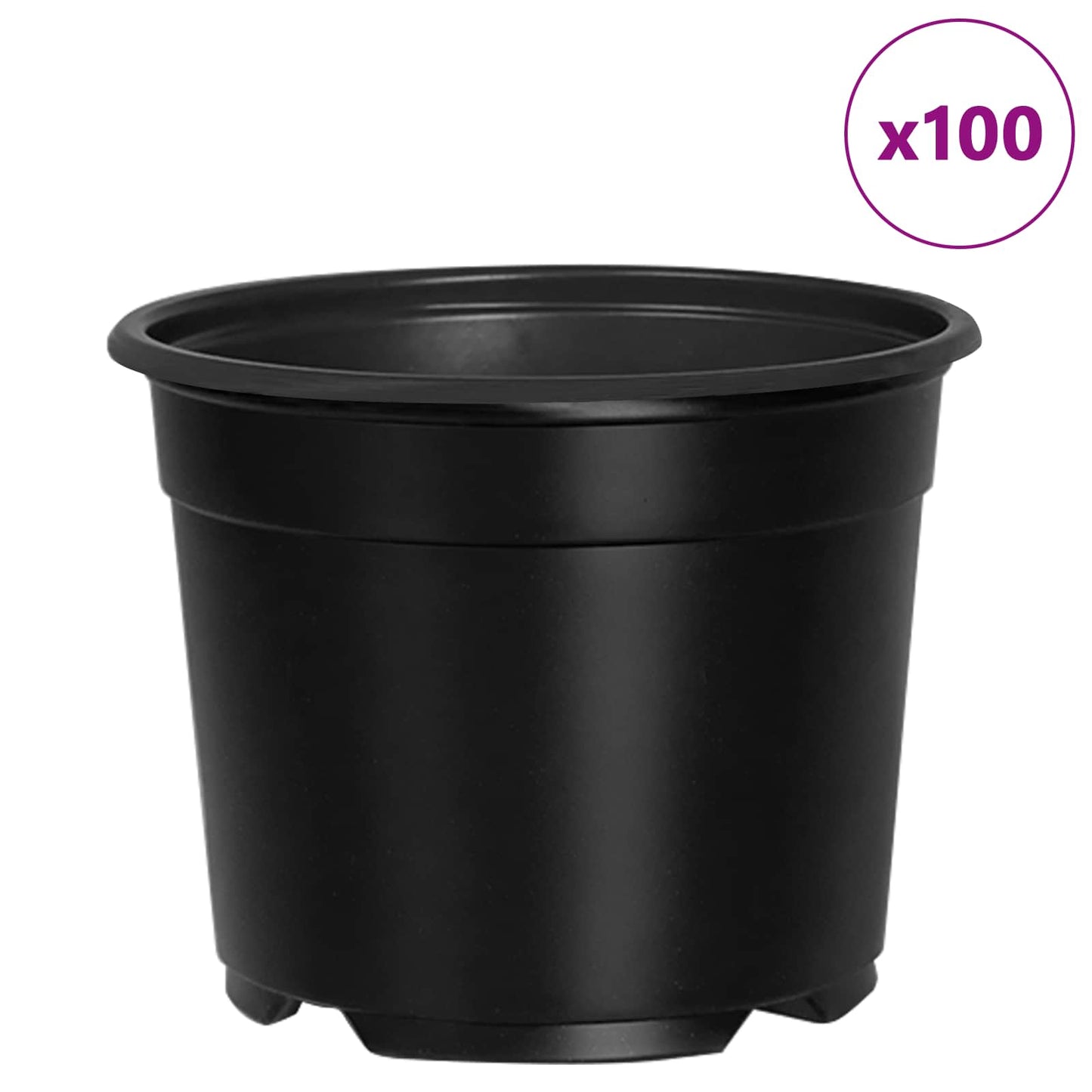 vidaXL Γλάστρα Λουλουδιών 100 pcs Μαύρο Ø 15 x 12.5 εκ. Πλαστικό