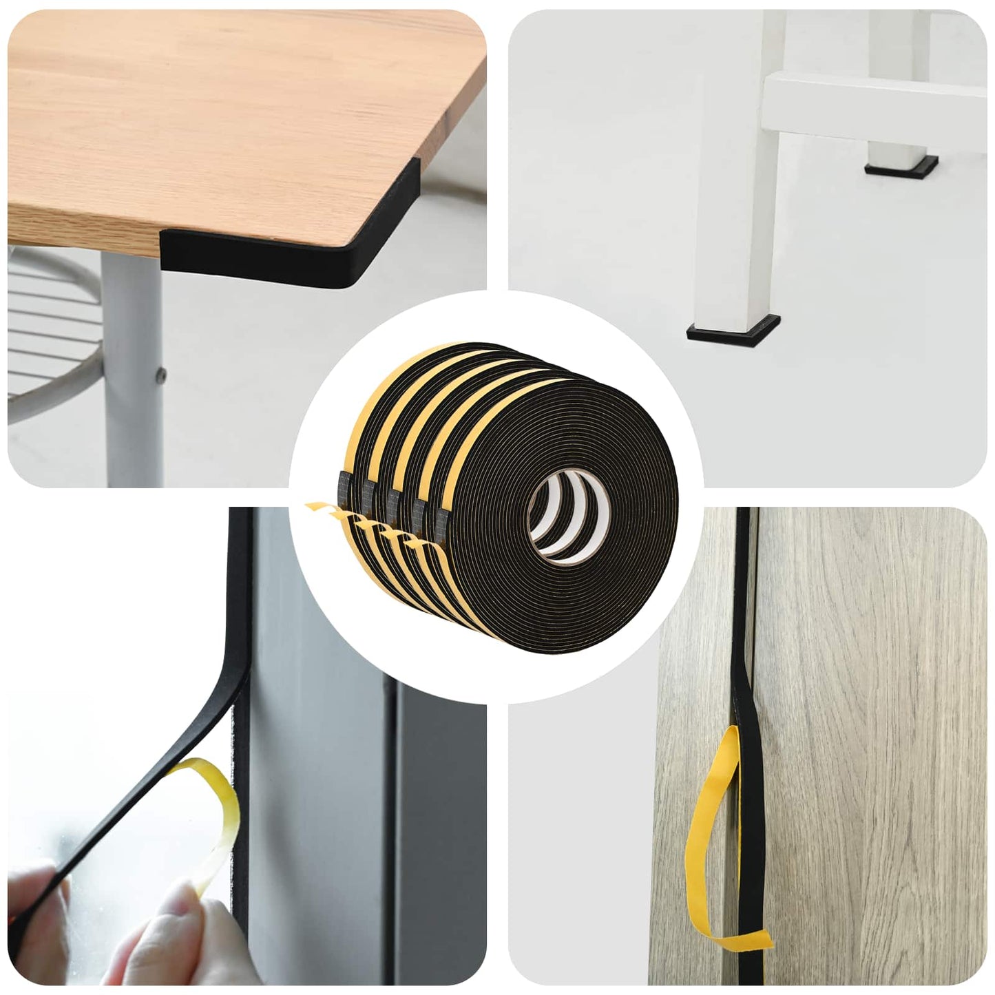 vidaXL Αυτοκόλλητη ταινία αφρού 5 pcs Μαύρο 15mm x 10m Χ foam CR
