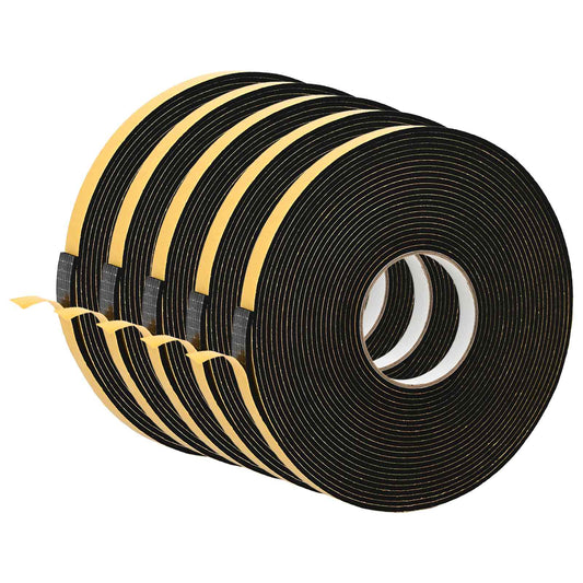 vidaXL Αυτοκόλλητη ταινία αφρού 5 pcs Μαύρο 15mm x 10m Χ foam CR