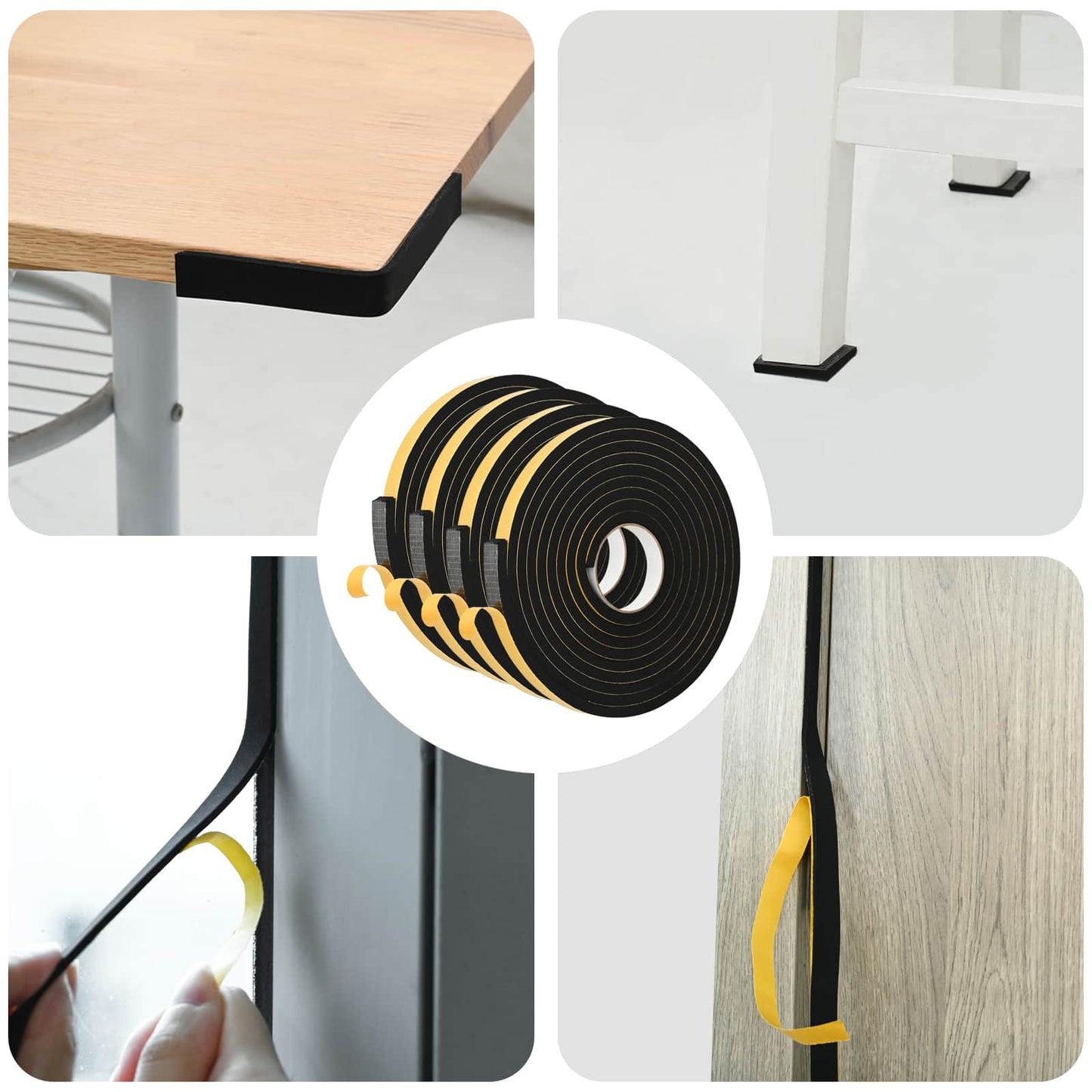 vidaXL Αυτοκόλλητη ταινία αφρού 4 pcs Μαύρο 15mm x 5m Χ foam CR
