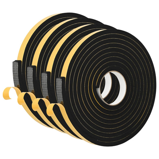 vidaXL Αυτοκόλλητη ταινία αφρού 4 pcs Μαύρο 15mm x 5m Χ foam CR