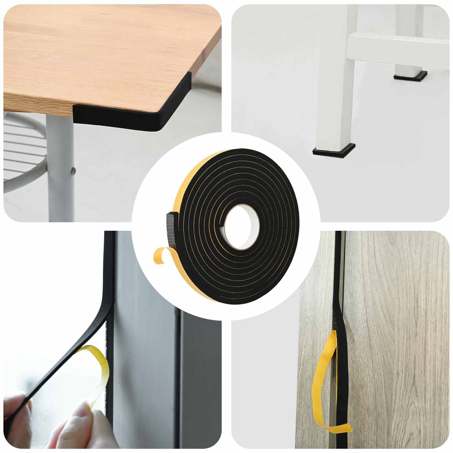 vidaXL Αυτοκόλλητη ταινία αφρού 10 pcs Μαύρο 20mm x 5m Χ foam CR
