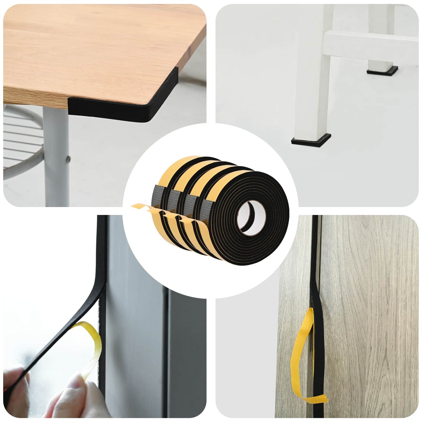 vidaXL Αυτοκόλλητη ταινία αφρού 4 pcs Μαύρο 30χιλ x 5μ Χ foam CR