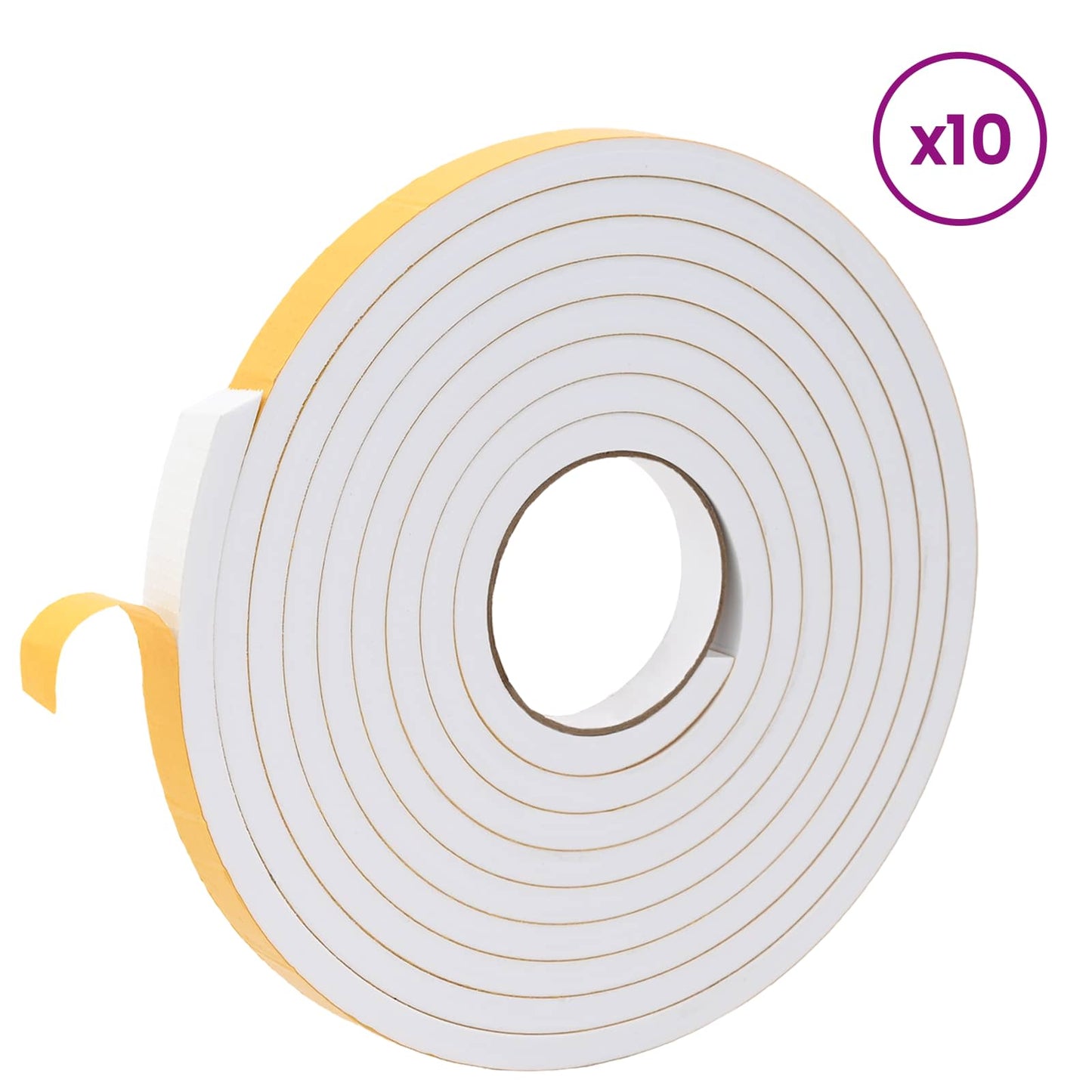 vidaXL Αυτοκόλλητη ταινία αφρού 10 pcs Λευκό 15mm x 5m Χ foam CR