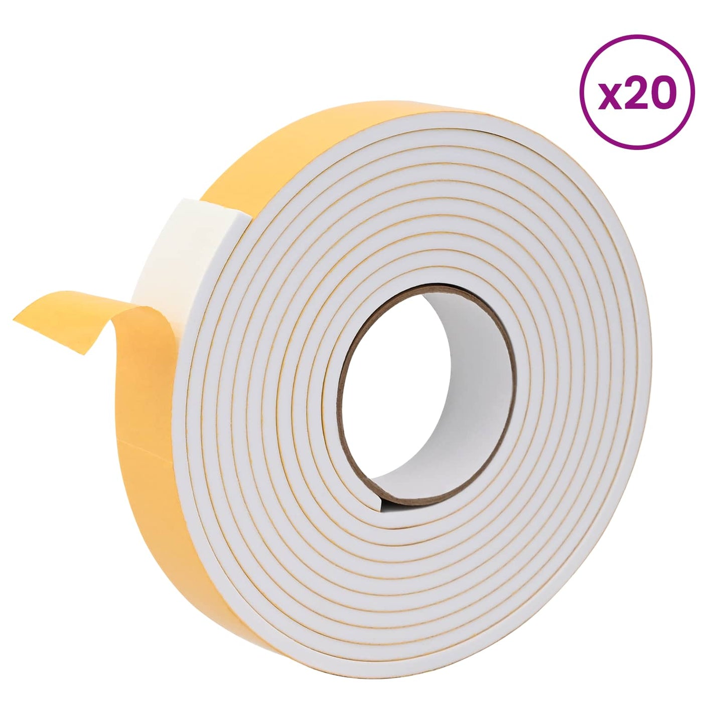vidaXL Αυτοκόλλητη ταινία αφρού 20 pcs Λευκό 40mm x 5m Χ foam CR