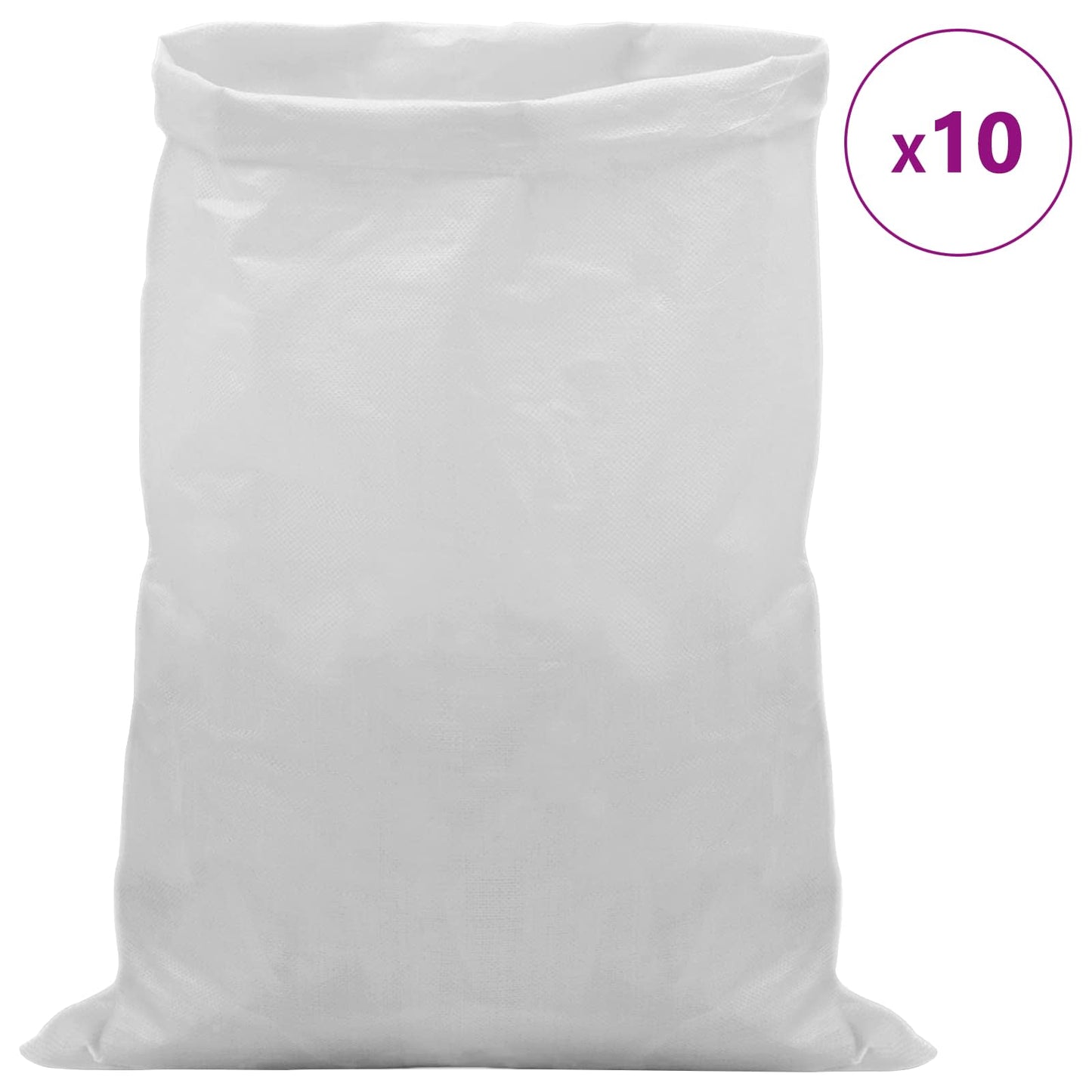 vidaXL Υφασμάτινοι σακίδες 10 pcs Λευκό 50 x 80 cm PP