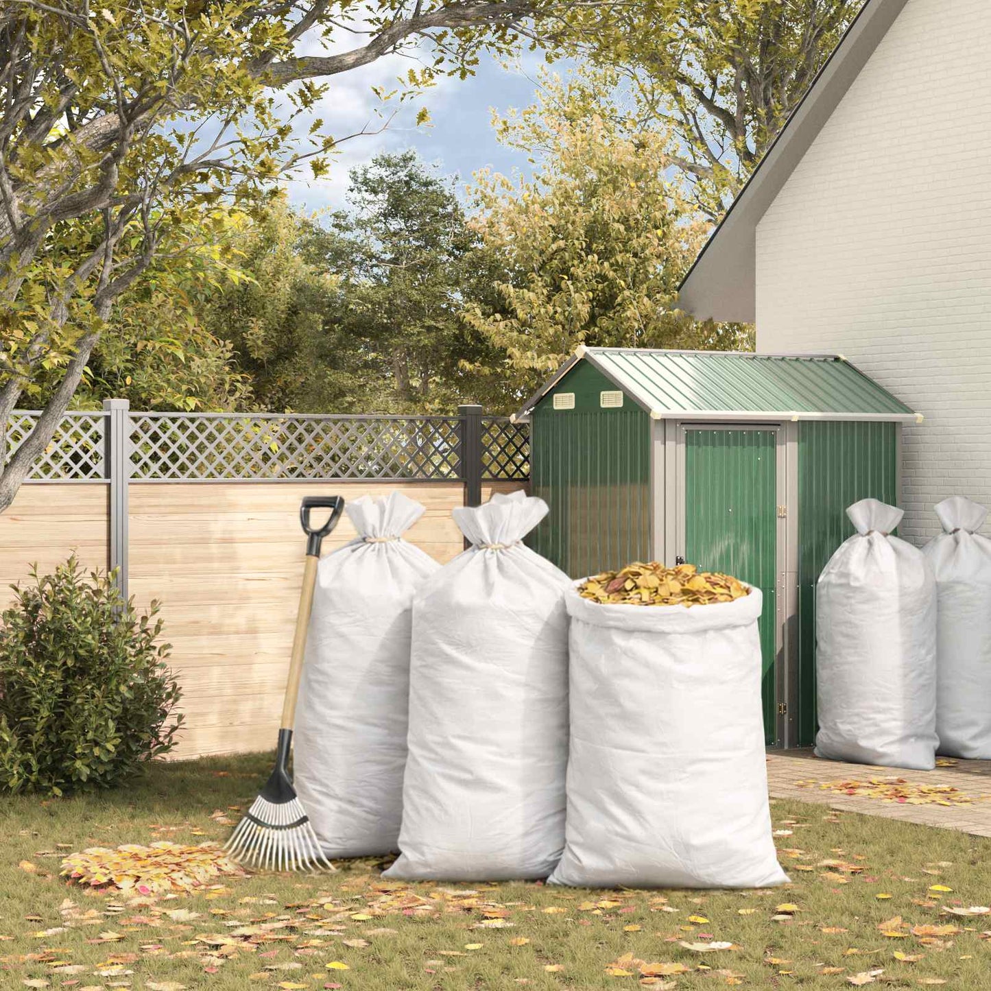 vidaXL Υφασμάτινοι σακίδες 10 pcs Λευκό 80 x 125 cm PP