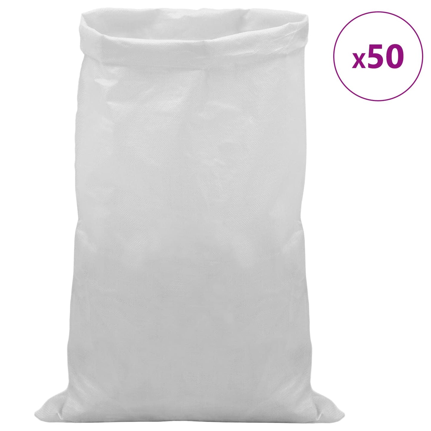 vidaXL Υφασμάτινοι σακίδες 50 pcs Λευκό 65 x 115 cm PP