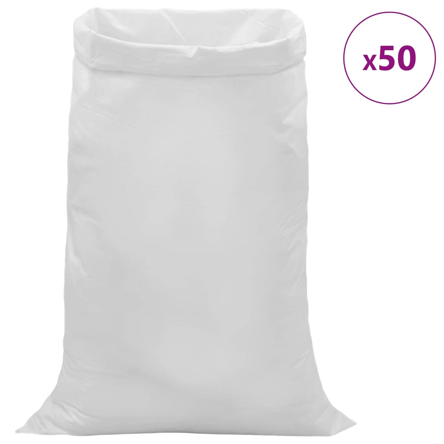 vidaXL Υφασμάτινοι σακίδες 50 pcs Λευκό 100 x 150 cm PP