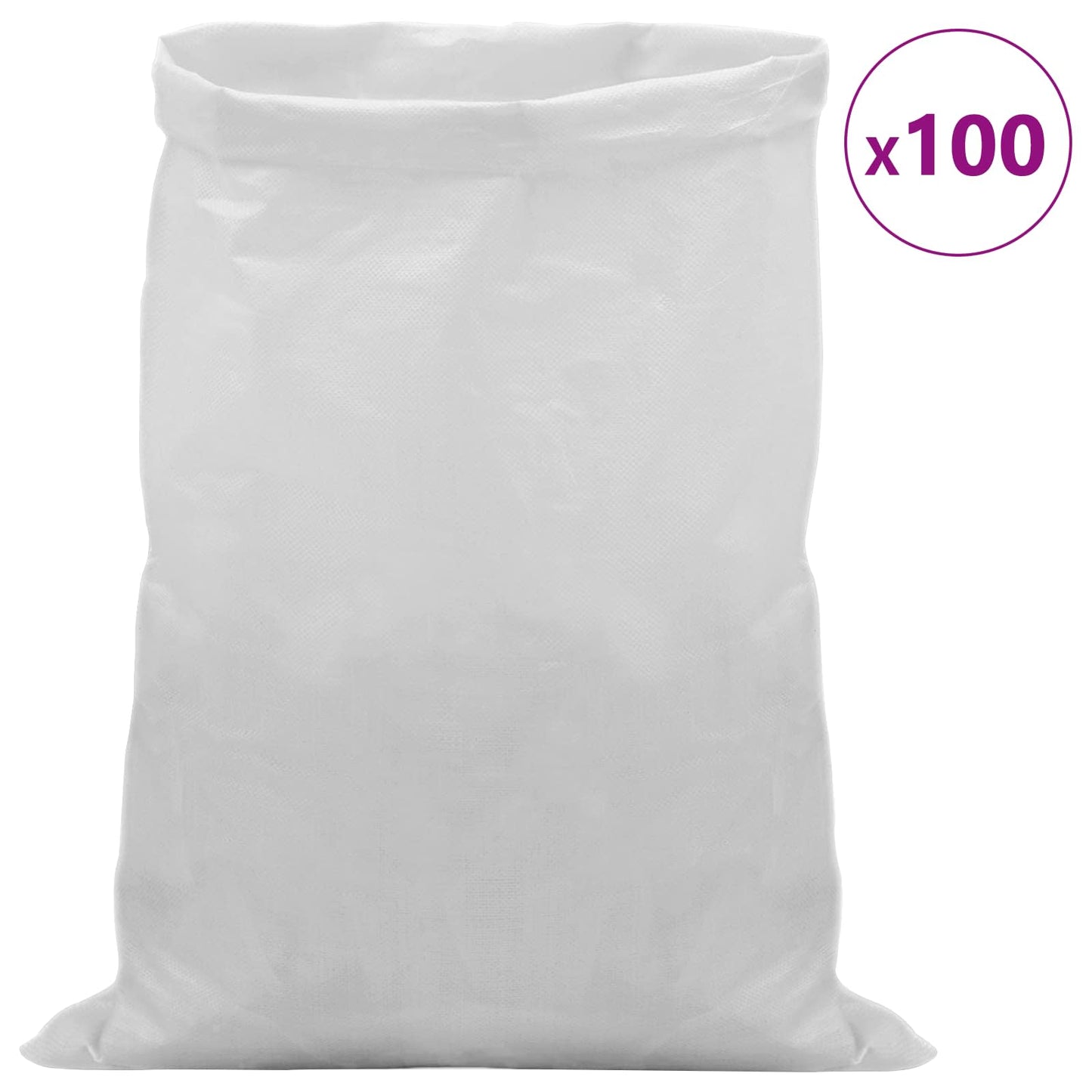 vidaXL Υφασμάτινοι σακίδες 100 pcs Λευκό 30 x 45 εκ PP