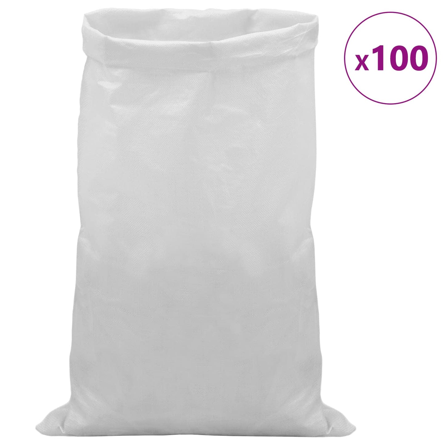 vidaXL Υφασμάτινοι σακίδες 100 pcs Λευκό 65 x 115 cm PP
