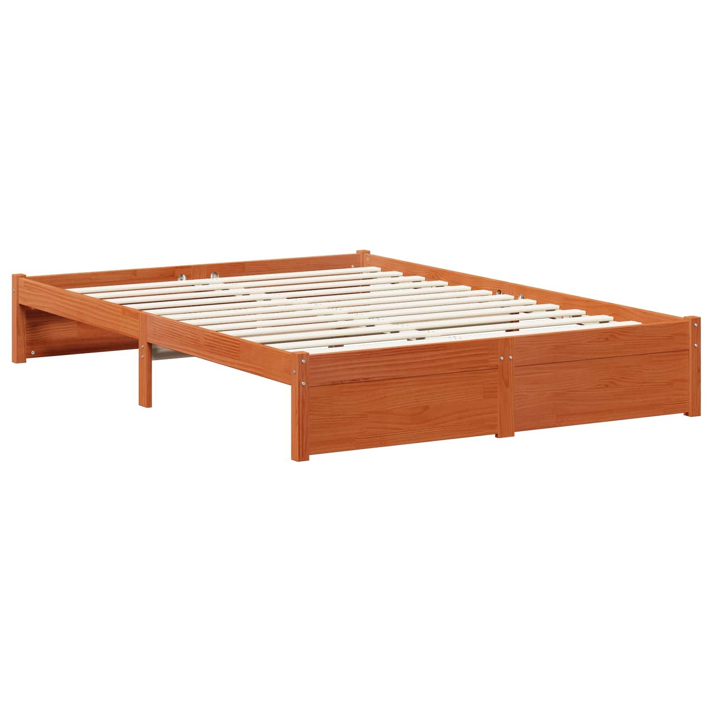 vidaXL Σκελετός Κρεβατιού Κερωτό καφέ 140 x 200 cm Στερεό ξύλο πεύκου