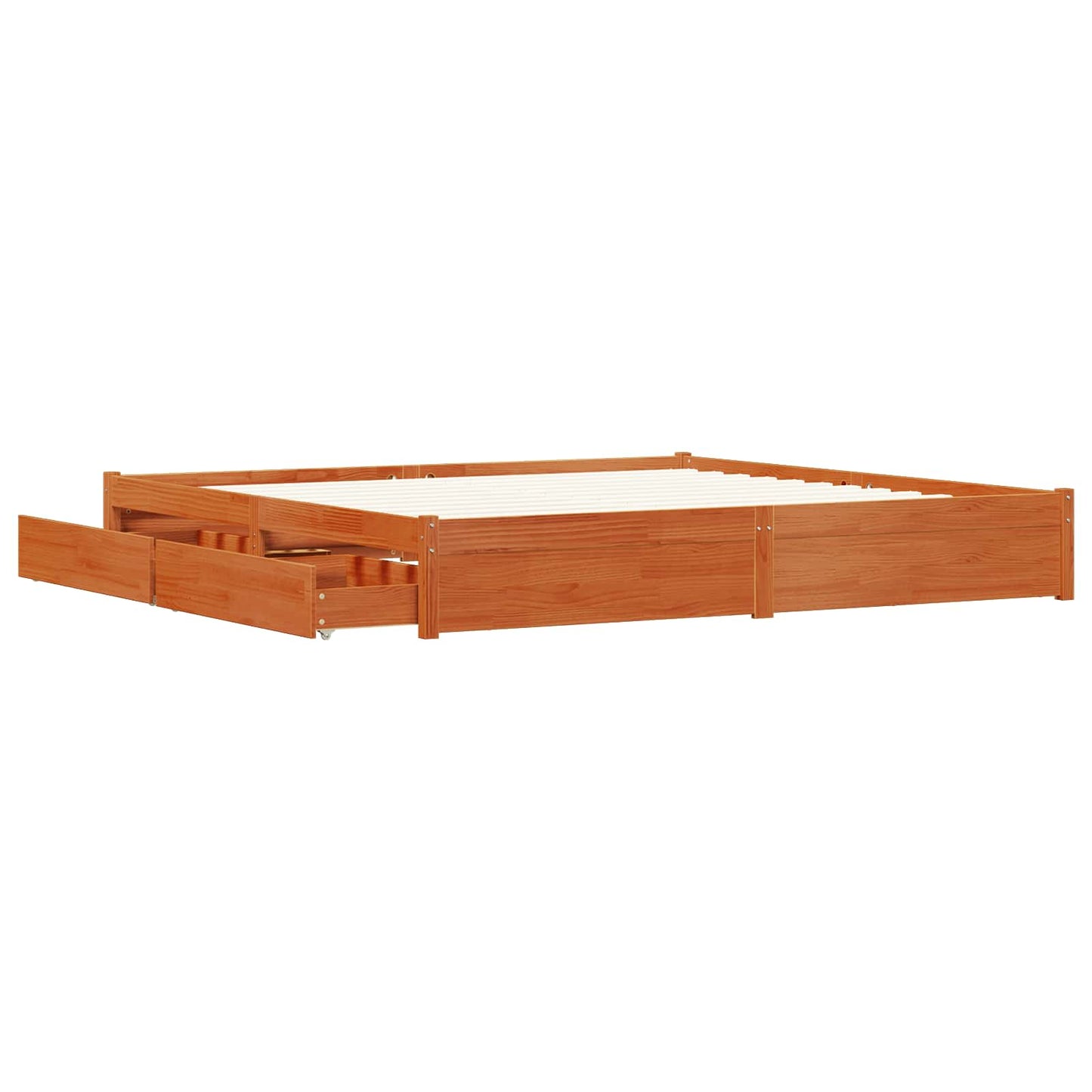 vidaXL Σκελετός Κρεβατιού Κερωτό καφέ 180 x 200 cm Στερεό ξύλο πεύκου